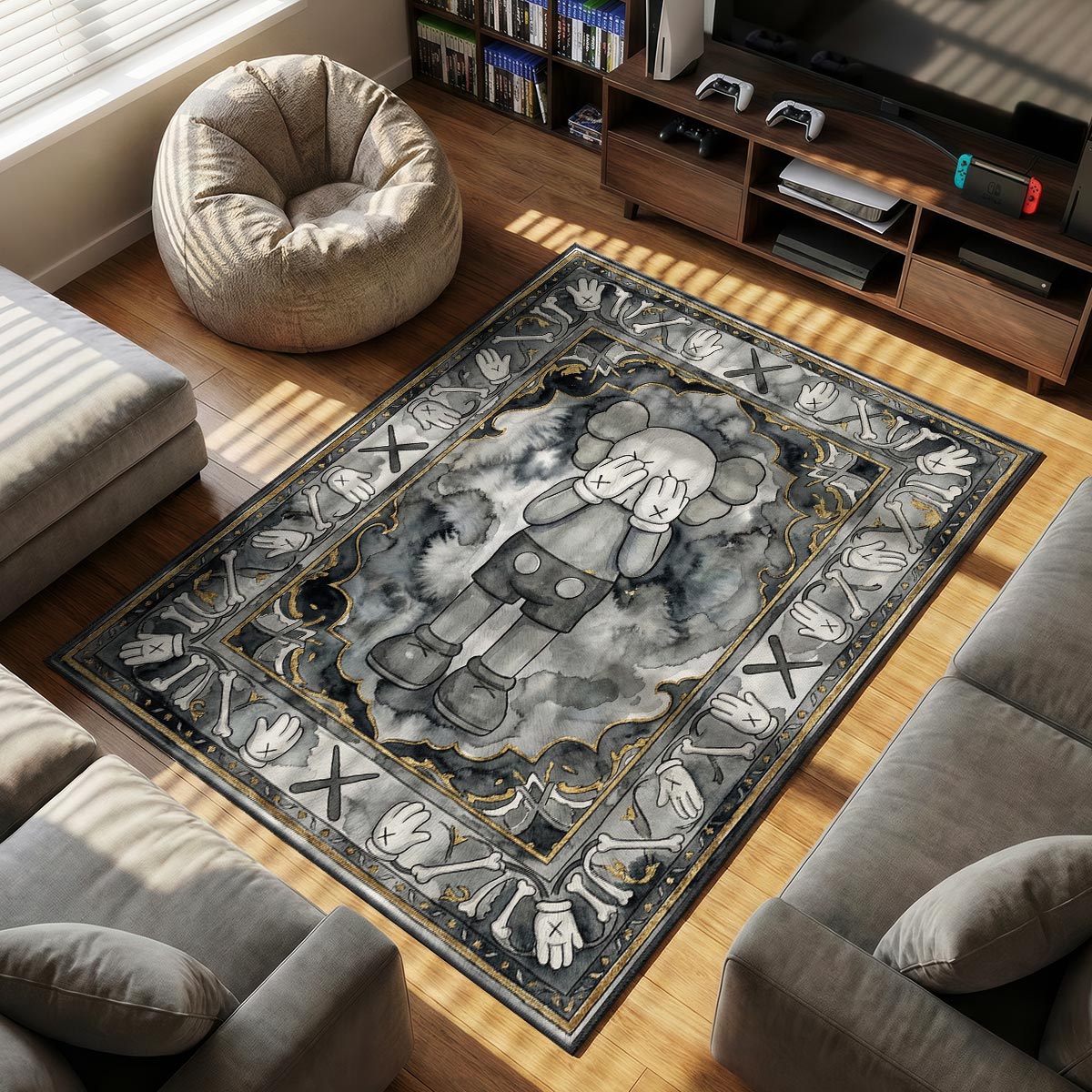 KAWS Grey Holiday Rug - Hypebeast Floor Mat