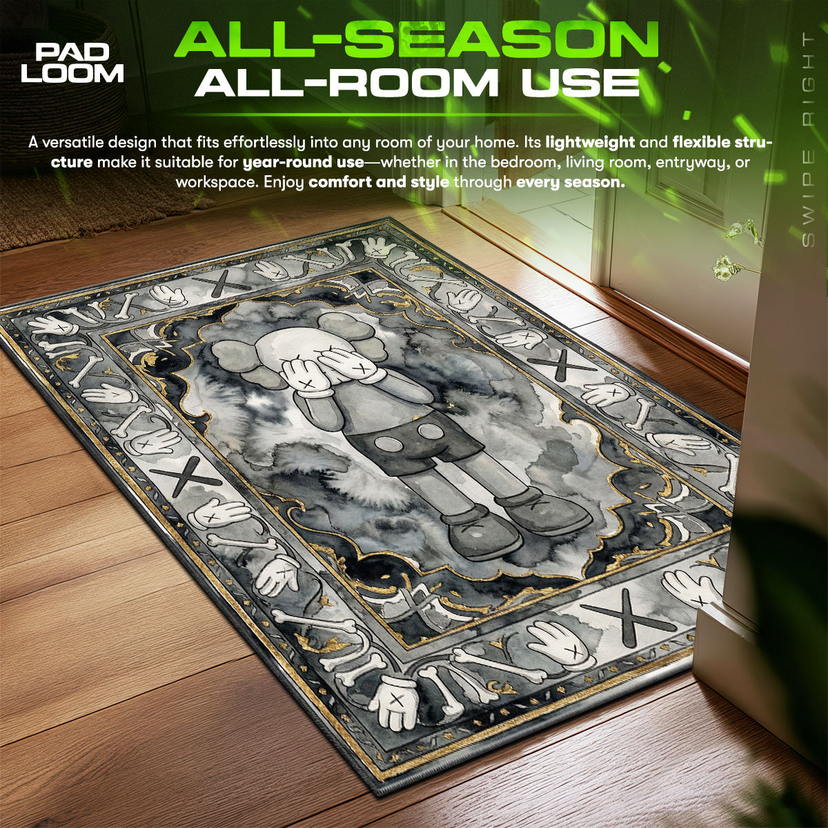 KAWS Grey Holiday Rug - Hypebeast Floor Mat