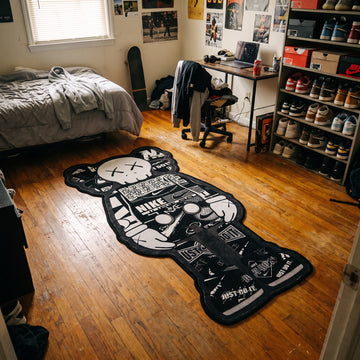 KAWS Nike Collage Rug - Shaped Man Cave Area Rug