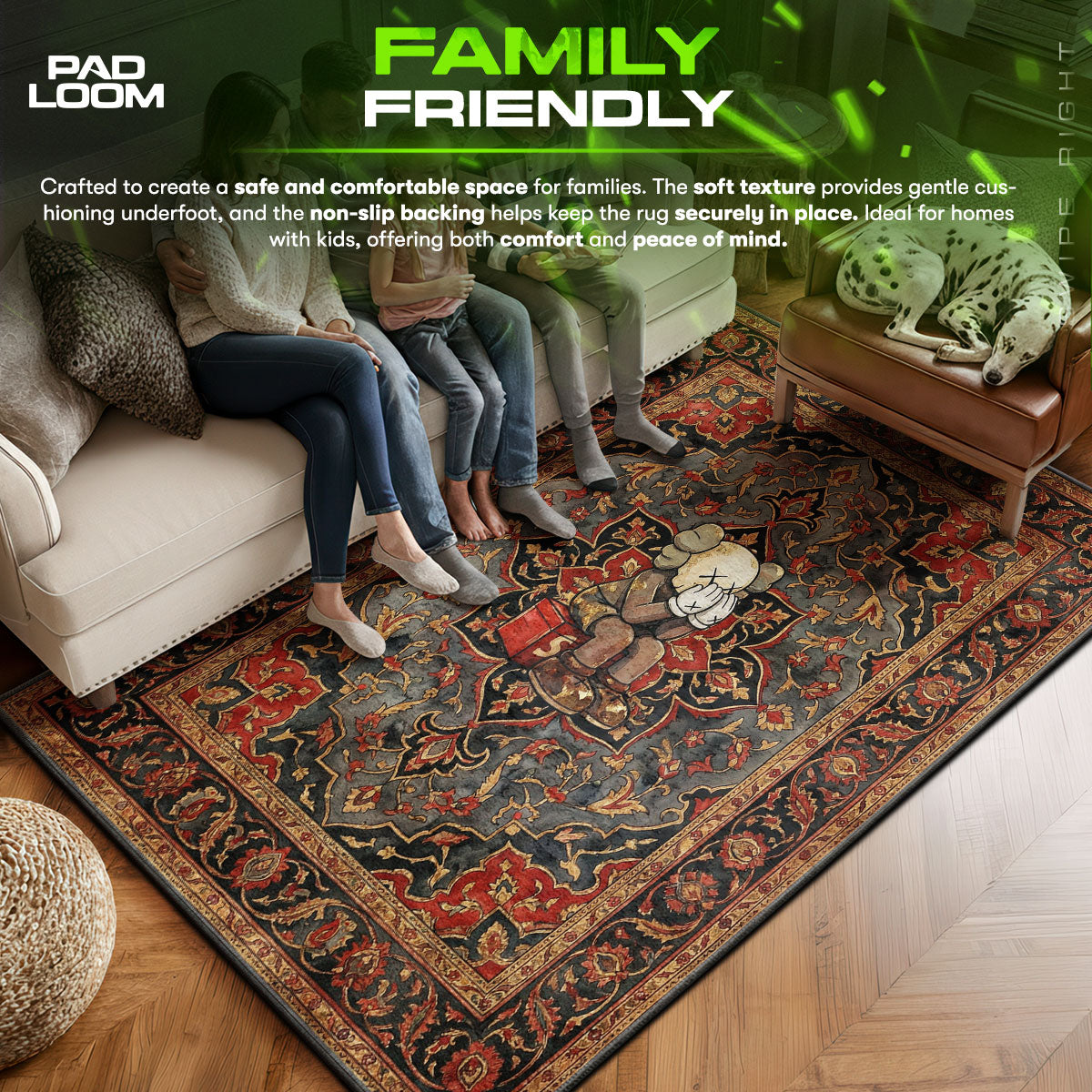 KAWS Passing Through Persian Rug - Hypebeast Floor Mat