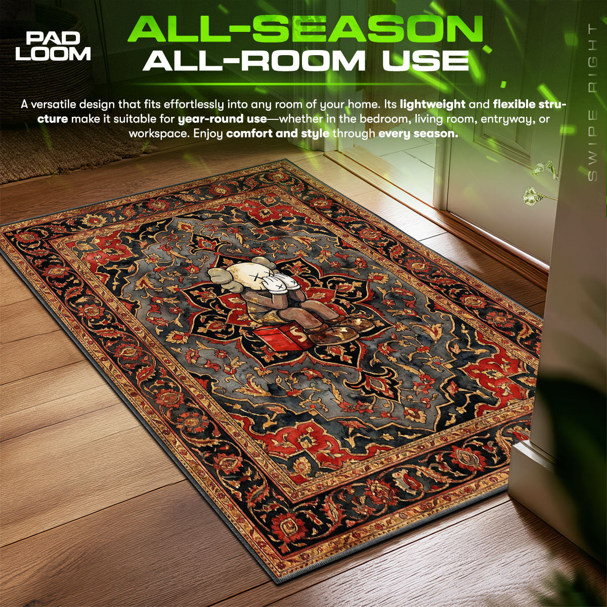 KAWS Passing Through Persian Rug - Hypebeast Floor Mat