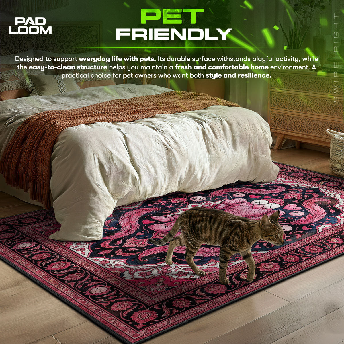 KAWS Pink BFF Dark Persian Rug - Hype Floor Mat