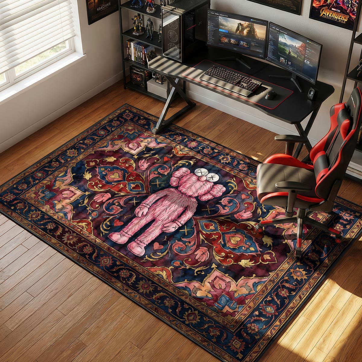 KAWS Pink BFF Persian Rug - Hype Floor Mat