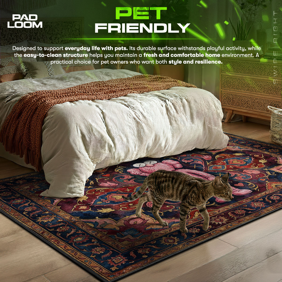 KAWS Pink BFF Persian Rug - Hype Floor Mat