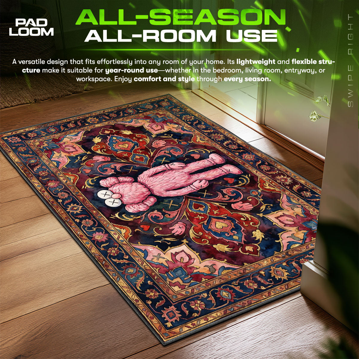 KAWS Pink BFF Persian Rug - Hype Floor Mat