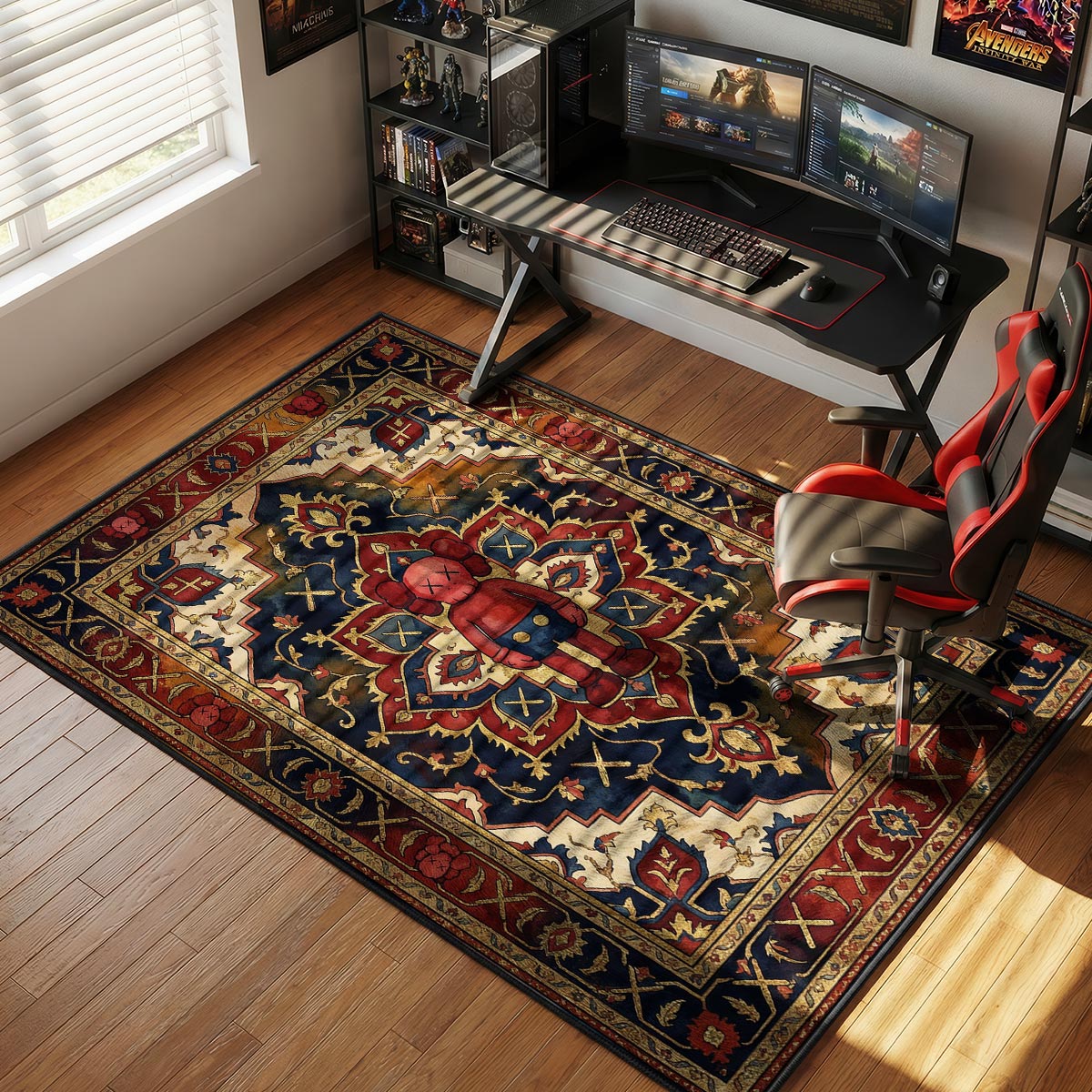 KAWS Red Companion Persian Streetwear Floor rug — main product view
