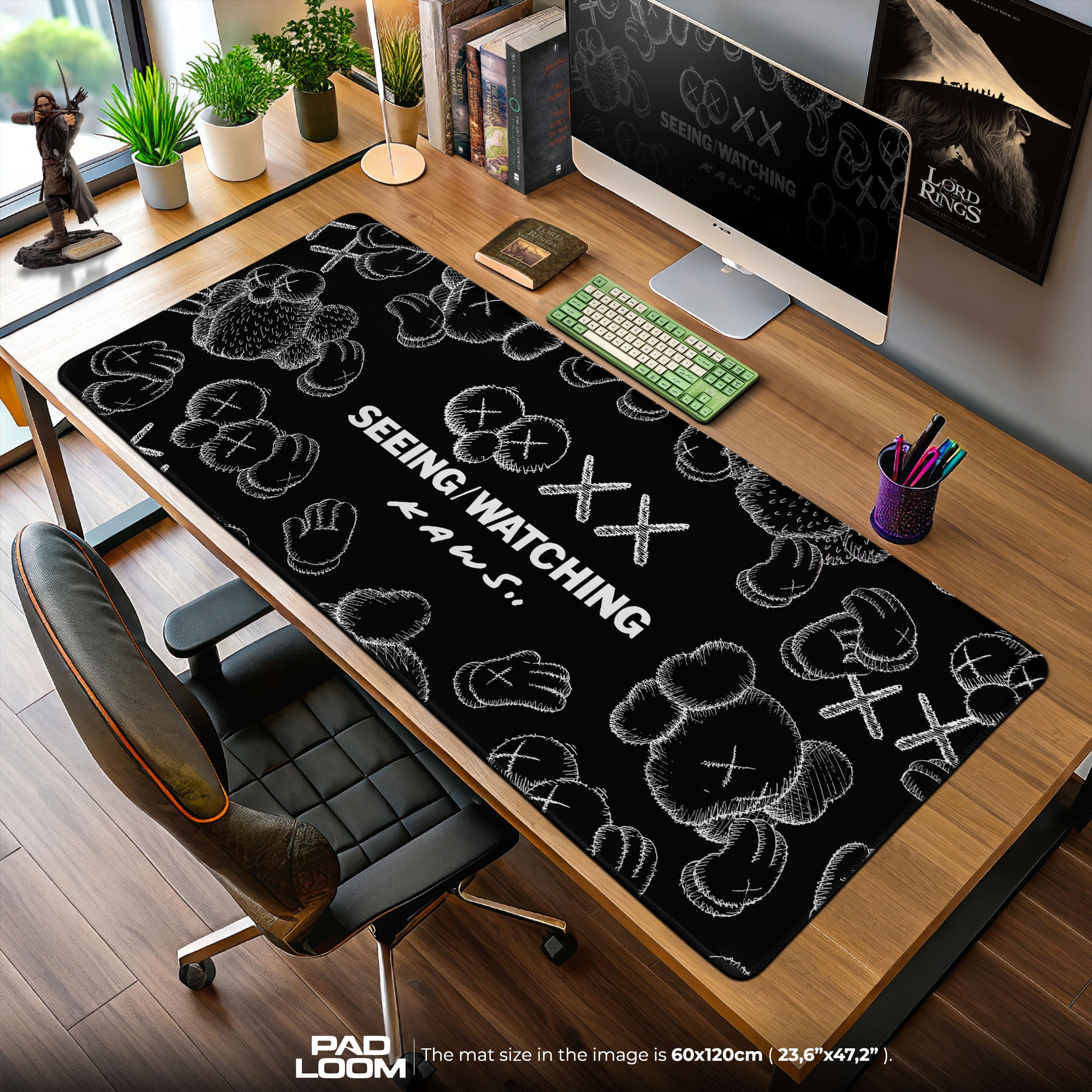 Kaws Seeing Watching Mouse Pad, Abstract Art Desk Mat – Padloom