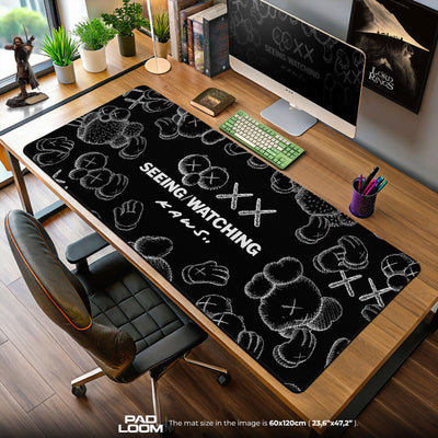 Kaws Seeing Watching Mouse Pad, Abstract Art Desk Mat