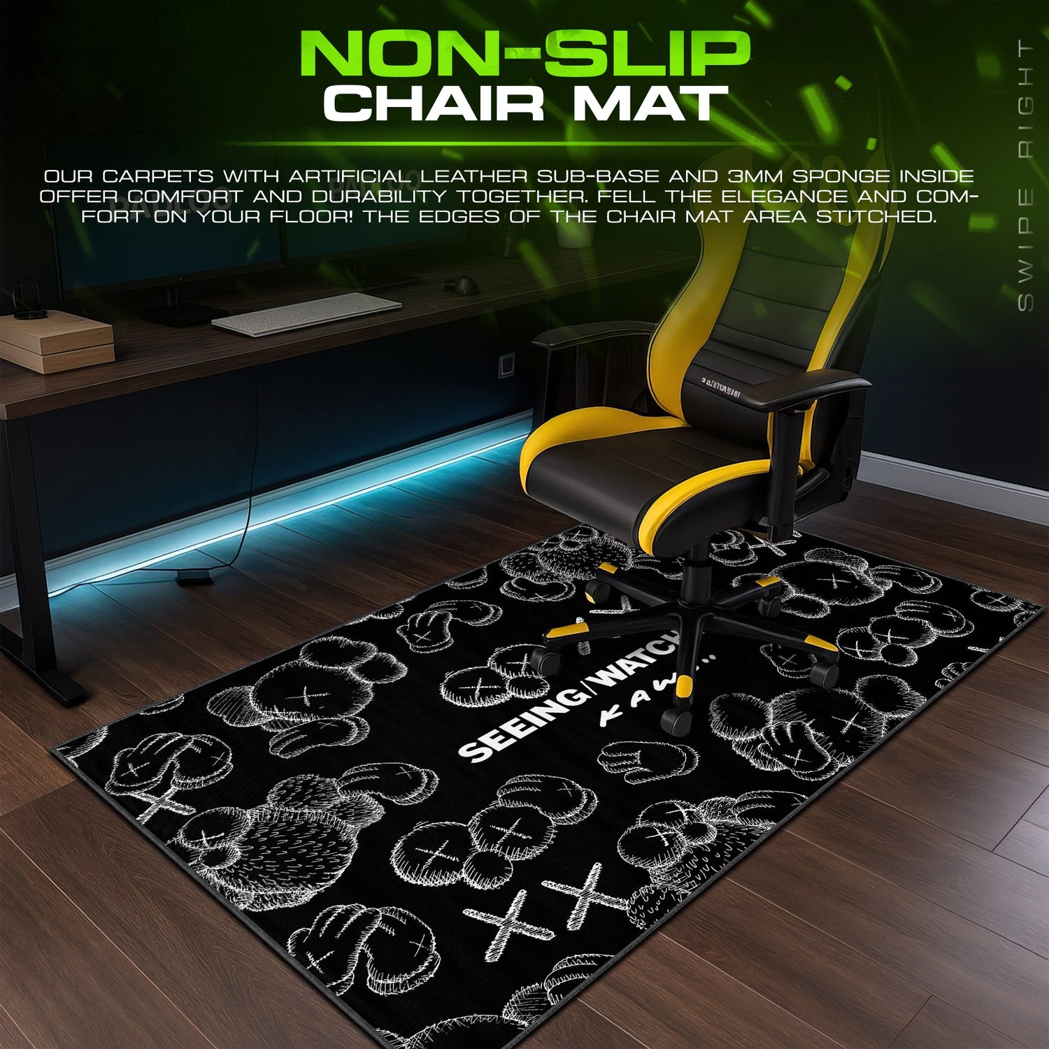 KAWS Seeing Watching Mouse Pad – Designer Desk Mat Padloom