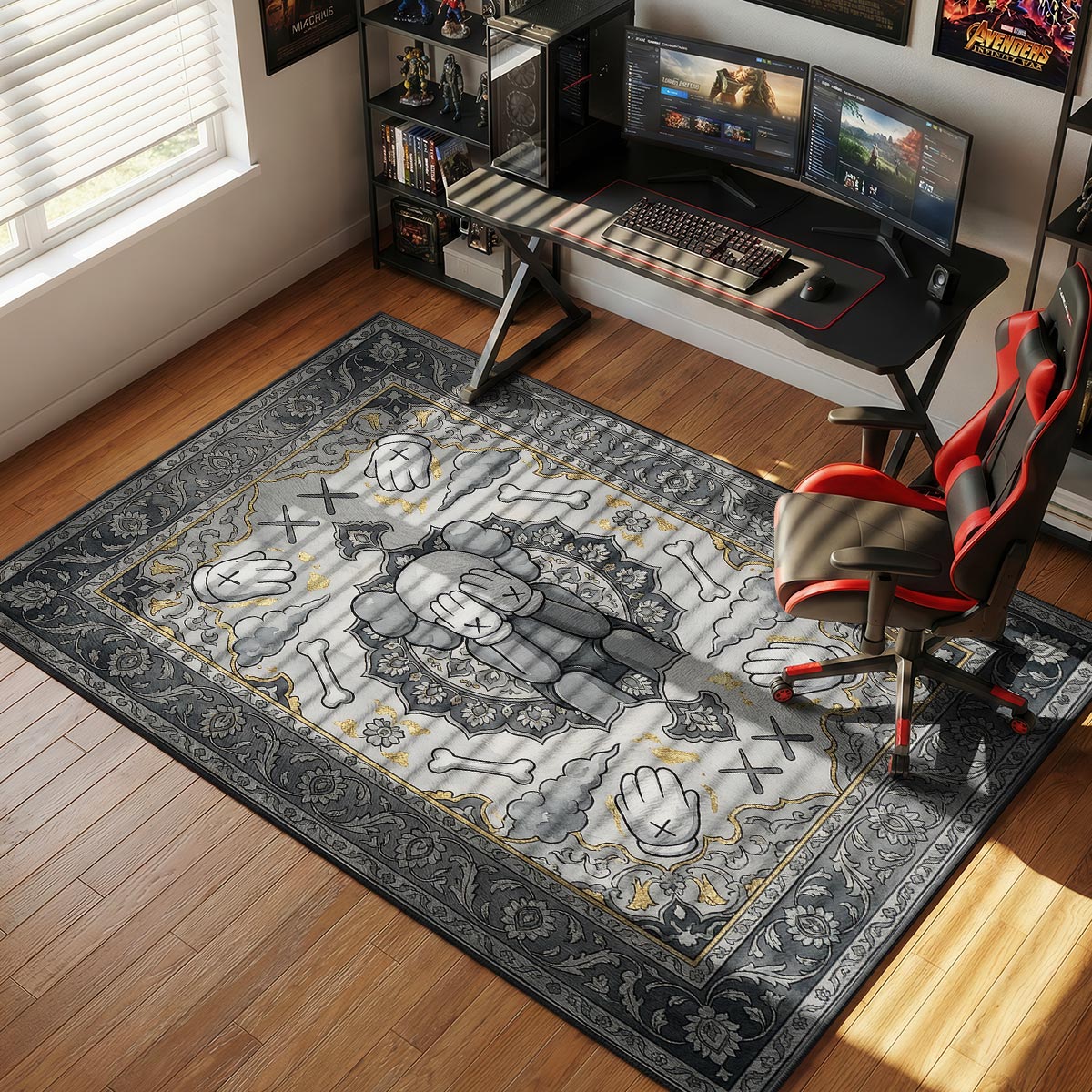 KAWS Silver Companion Persian Rug - Hype Floor Mat