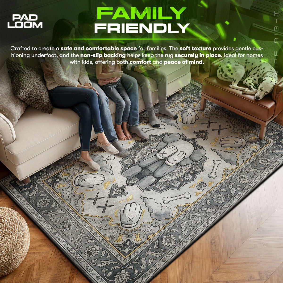 KAWS Silver Companion Persian Rug - Hype Floor Mat