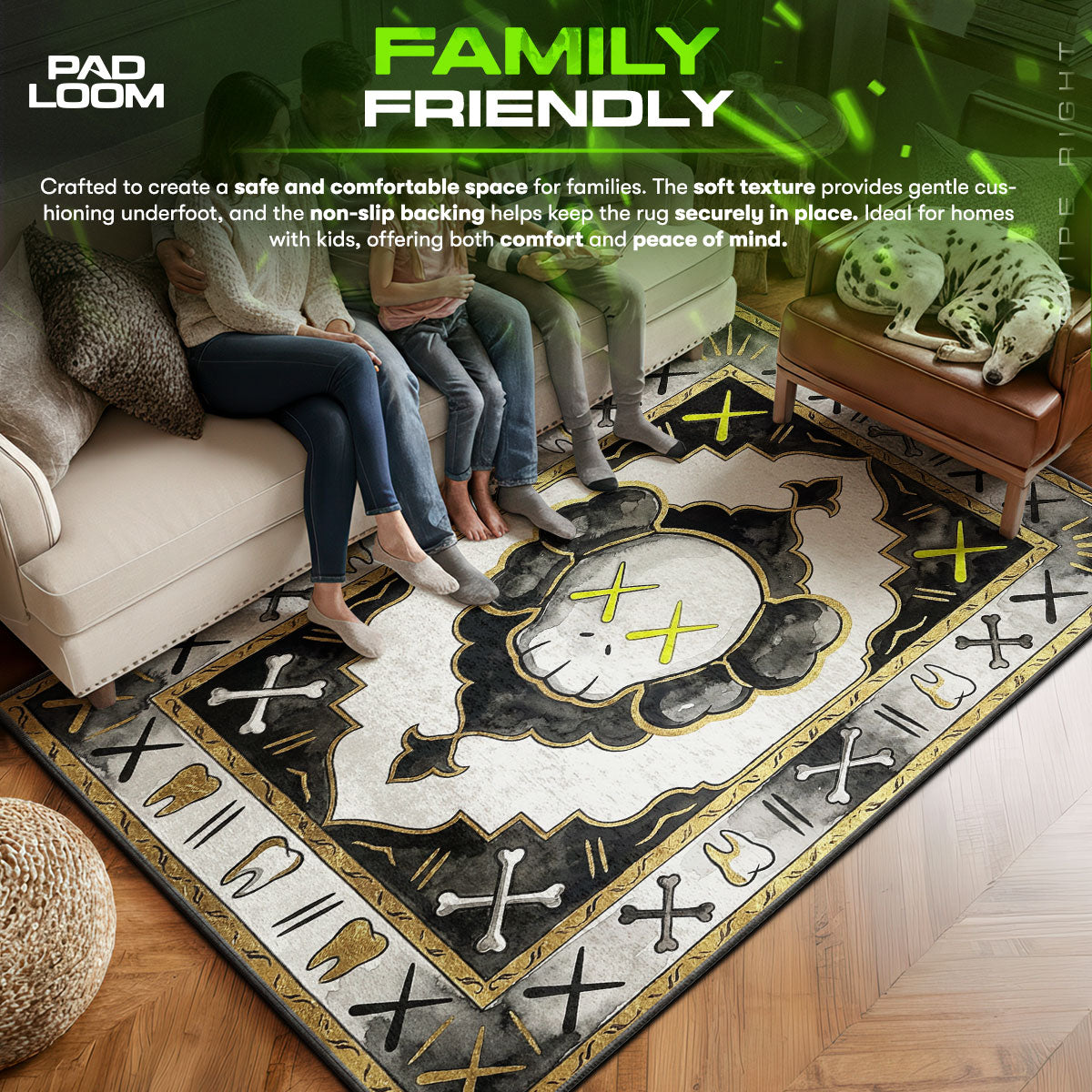 KAWS Skull Motif Persian Rug - Hype Floor Mat