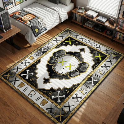 KAWS Skull Motif Persian Rug - Hype Floor Mat