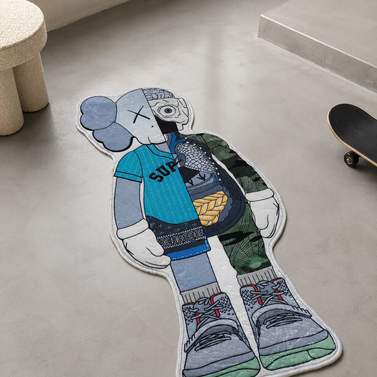 KAWS Streetwear Rug - Shaped Man Cave Area Rug
