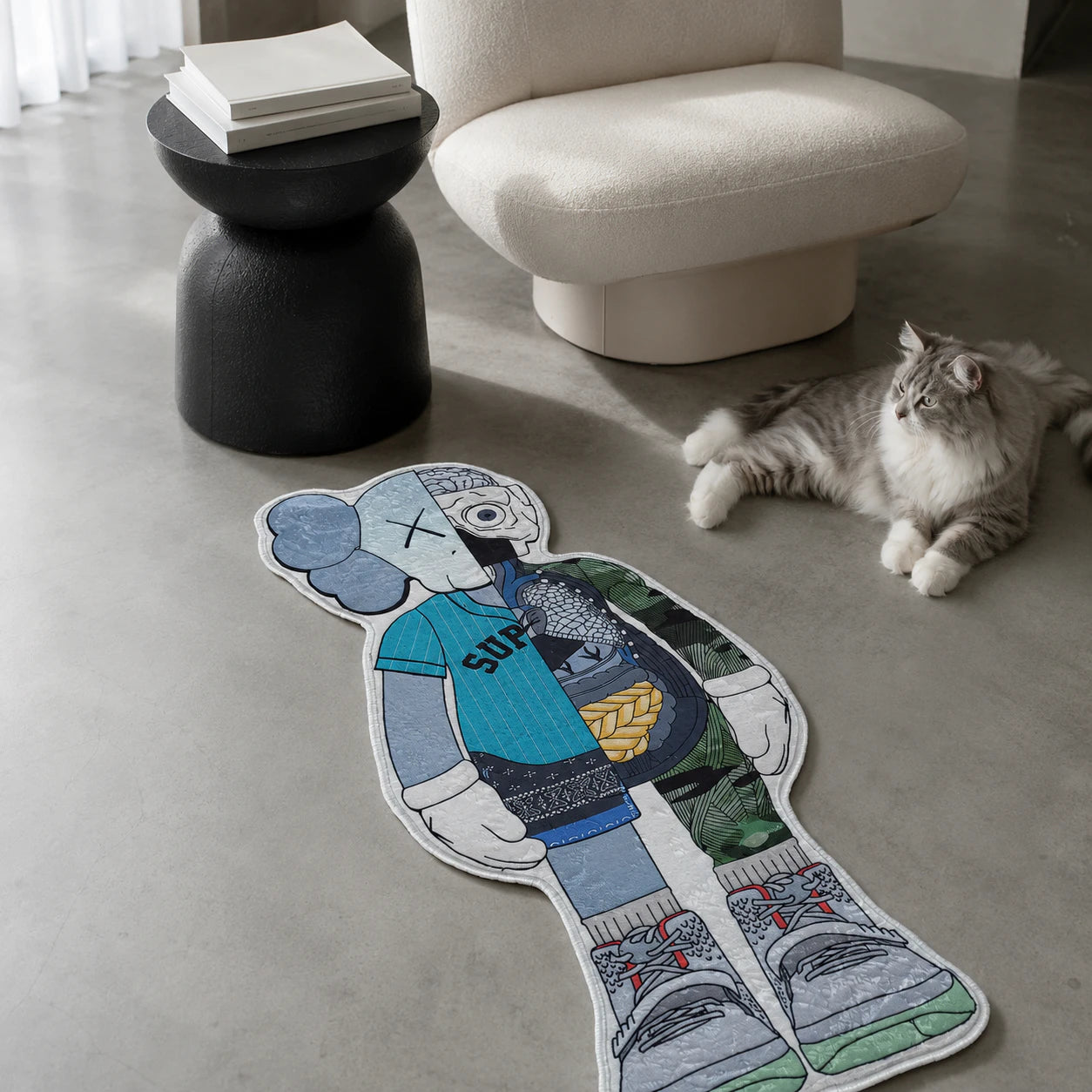 KAWS Streetwear Rug - Shaped Man Cave Area Rug