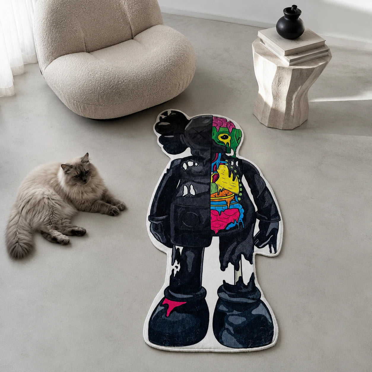 KAWS Zombie Rug - Shaped Man Cave Area Rug