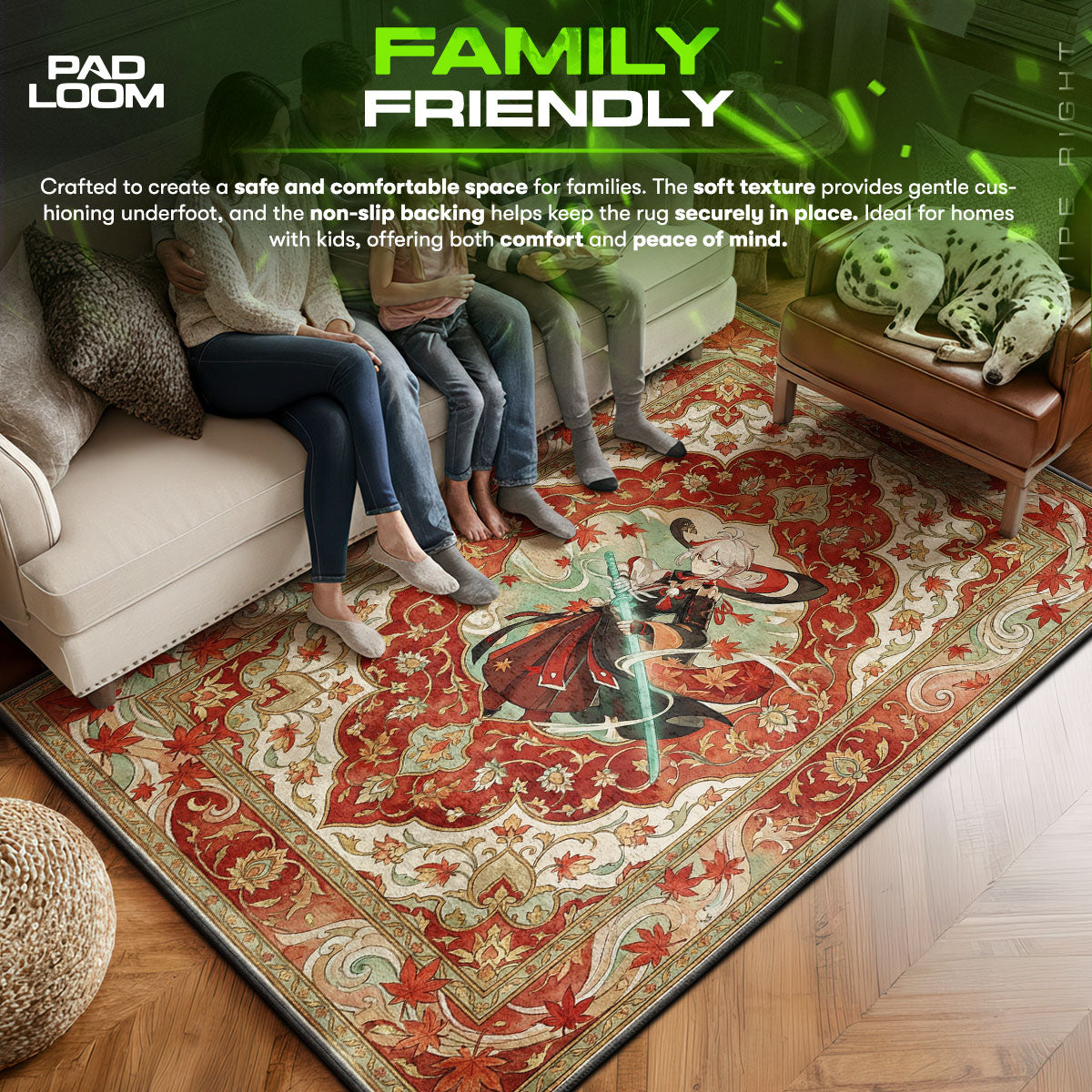 Kazuha Autumn Breeze Rug - Genshin Impact Chair Mat