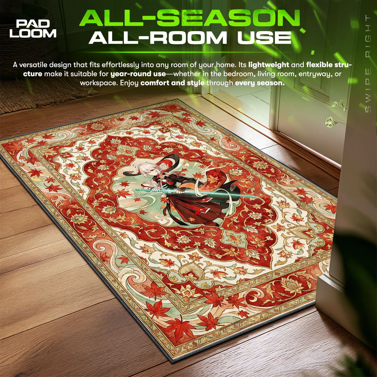 Kazuha Autumn Breeze Rug - Genshin Impact Chair Mat