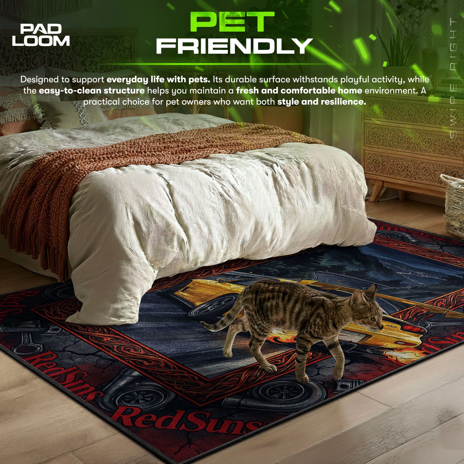 Keisuke RX-7 RedSuns Drift Rug - Initial D Chair Mat