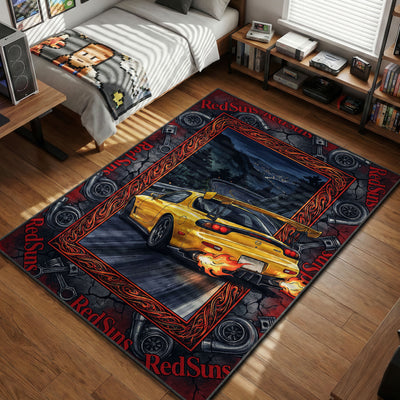 Keisuke RX-7 RedSuns Drift Rug - Initial D Chair Mat
