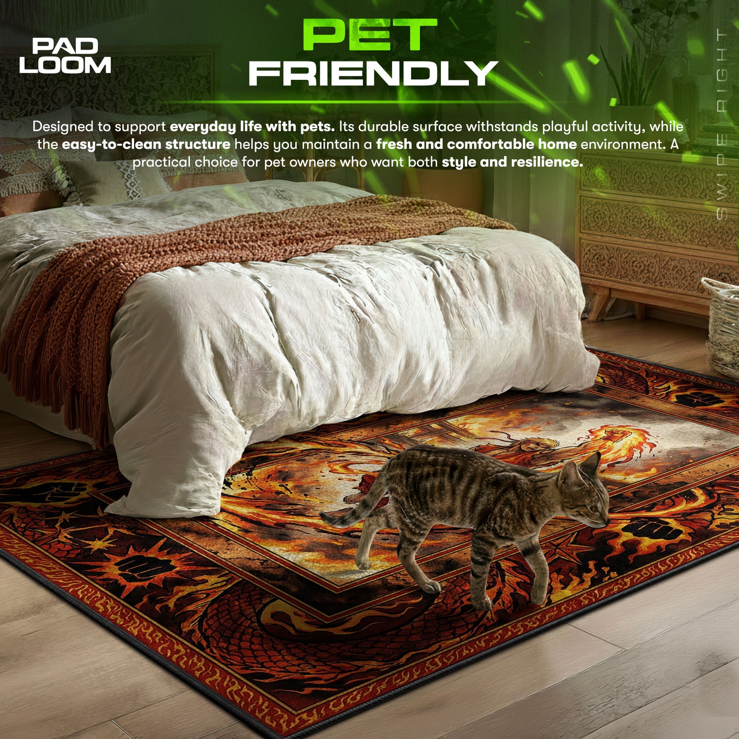 Detailed close-up of Ken rug pattern