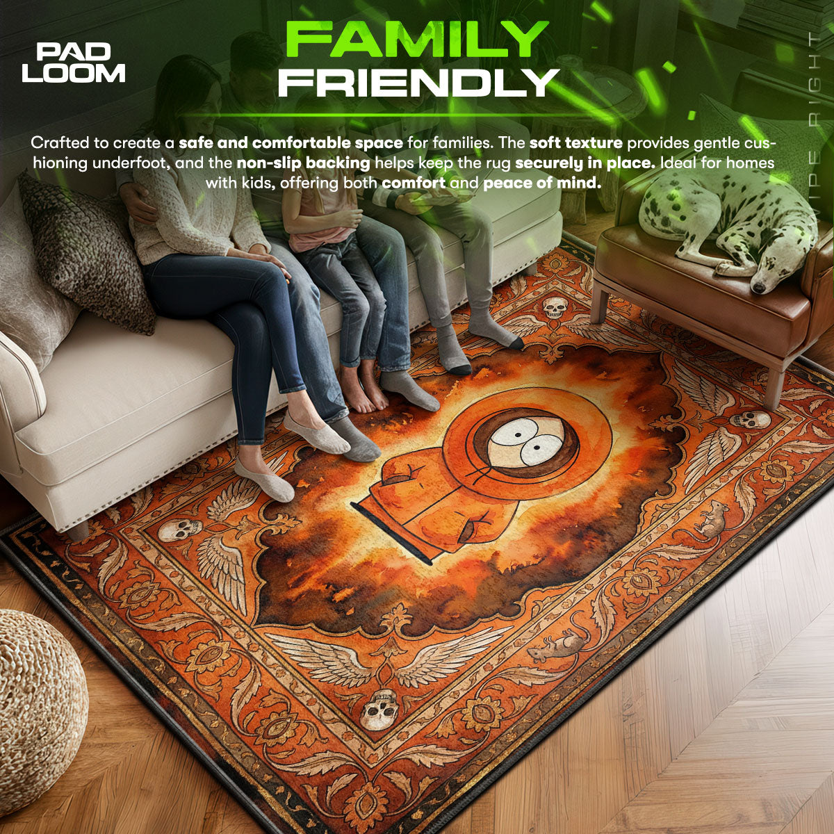 Detailed close-up of Kenny rug pattern