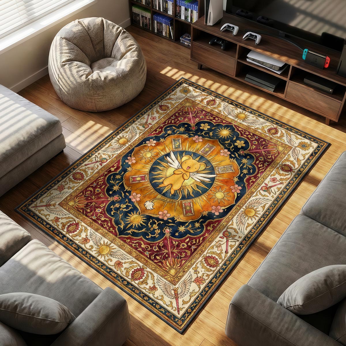 Keroberos Guardian themed area rug for home decor fans