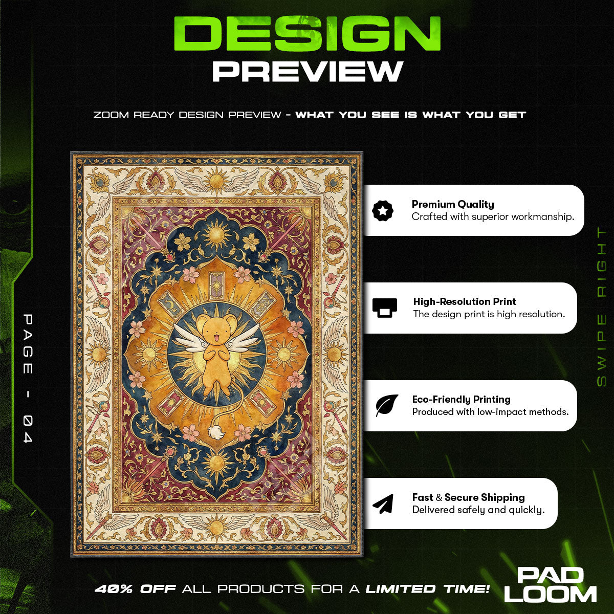 Chair character design printed on rug