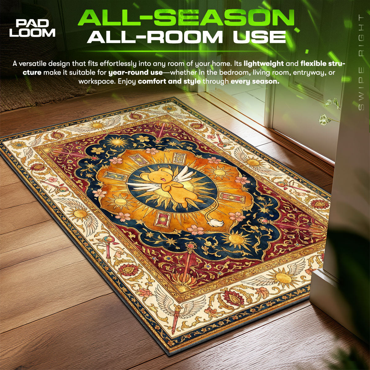 Keroberos Guardian Cardcaptor Sakura Chair fan rug — premium quality print