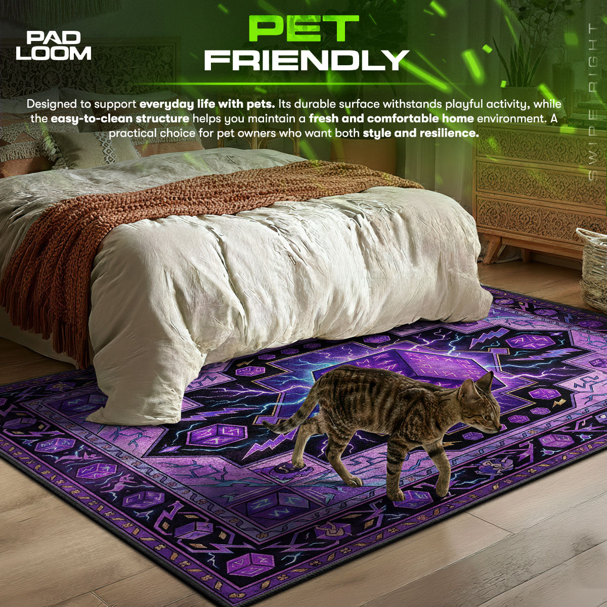 Kevin Cube Rune Lightning Rug - Fortnite Chair Mat