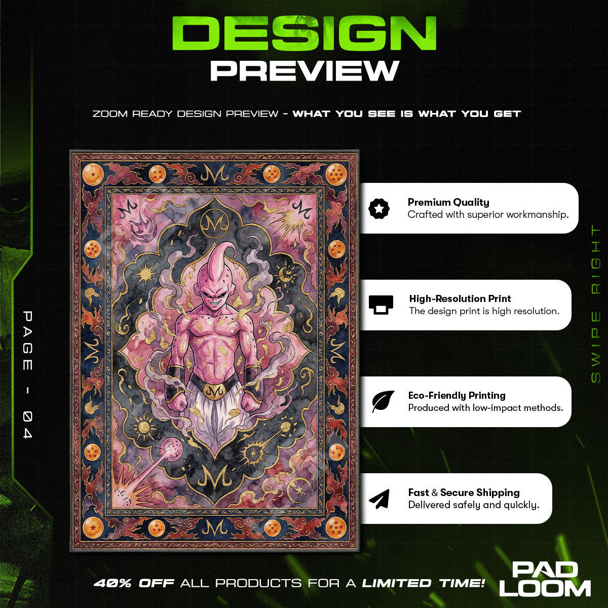 Chair character design printed on rug