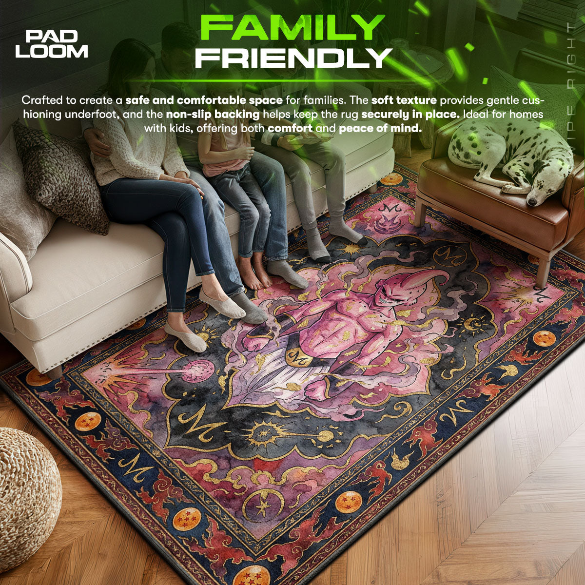 Kid area rug showing full home decor artwork