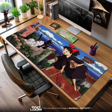 Kiki and Jiji Flying Mouse Pad, Studio Ghibli Anime Desk Mat