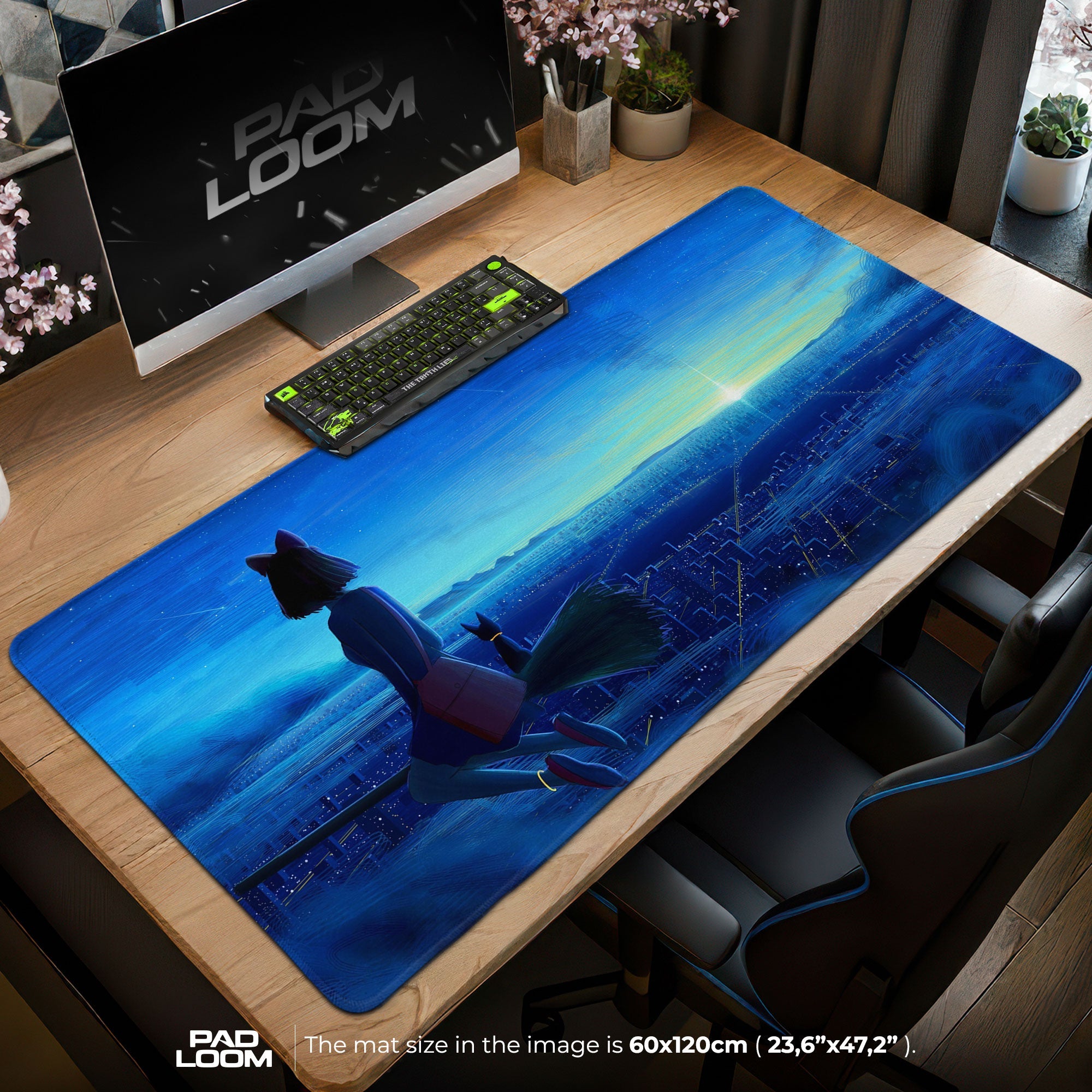 Kiki Night Flight Mouse Pad - Studio Ghibli Anime Desk Mat Padloom