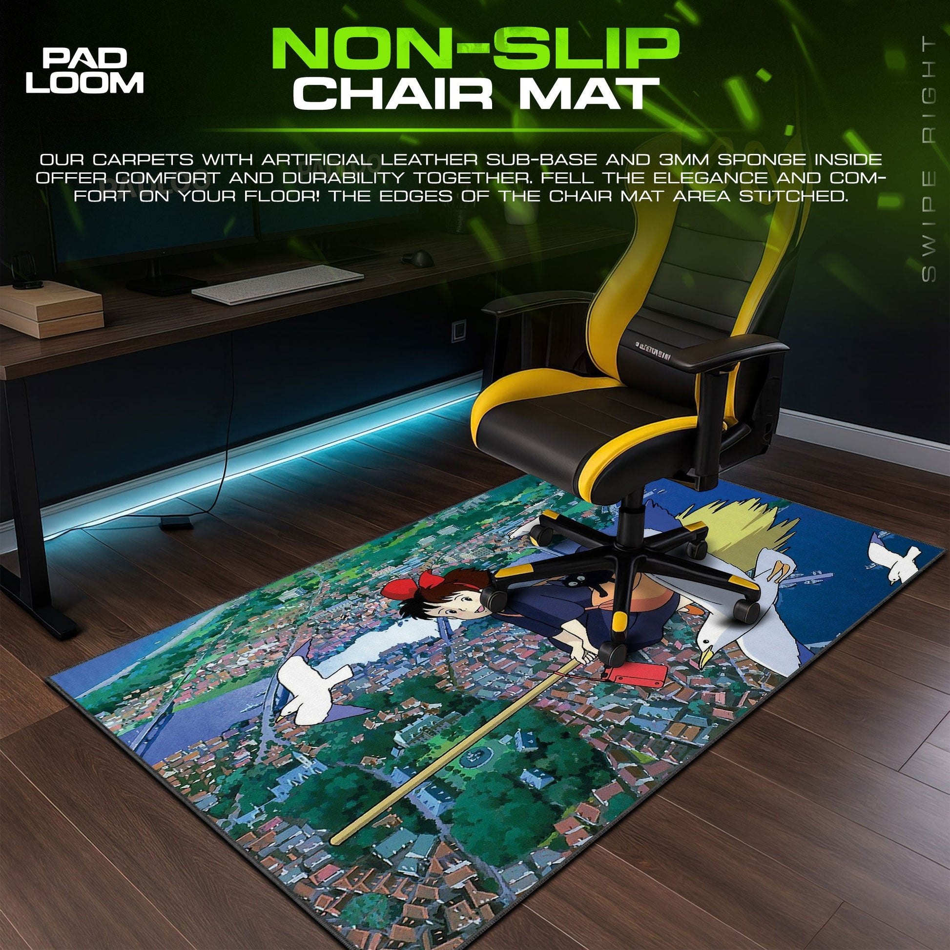 Princess Mononoke Mouse Pad - Studio Ghibli Anime Desk Mat Padloom