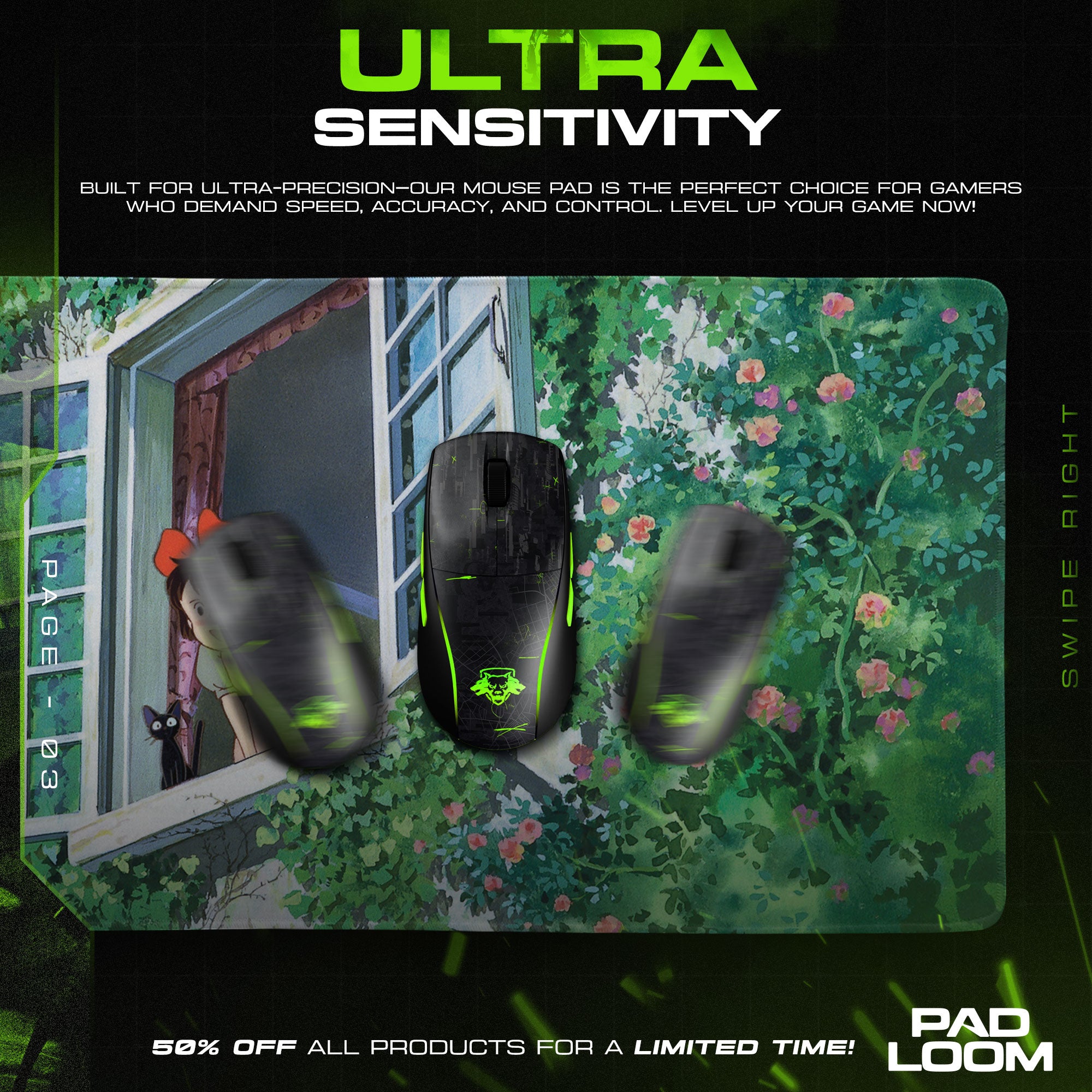 Kiki’s Window View Mouse Pad - Studio Ghibli Anime Desk Mat