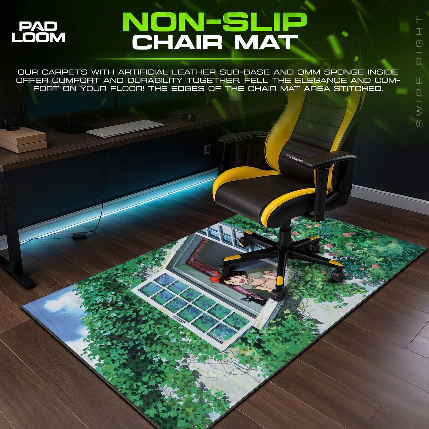 Kiki’s desk mat showing full Anime artwork