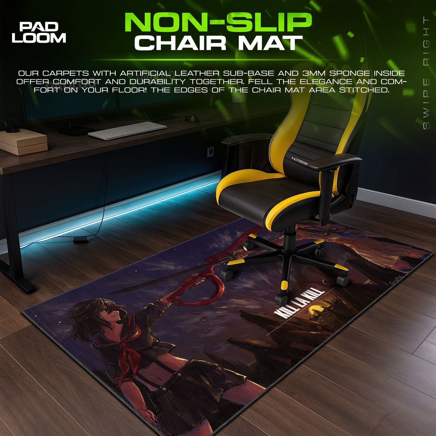 Kill la Kill Duel Scene Mouse Pad, Anime Gaming Desk Mat Padloom