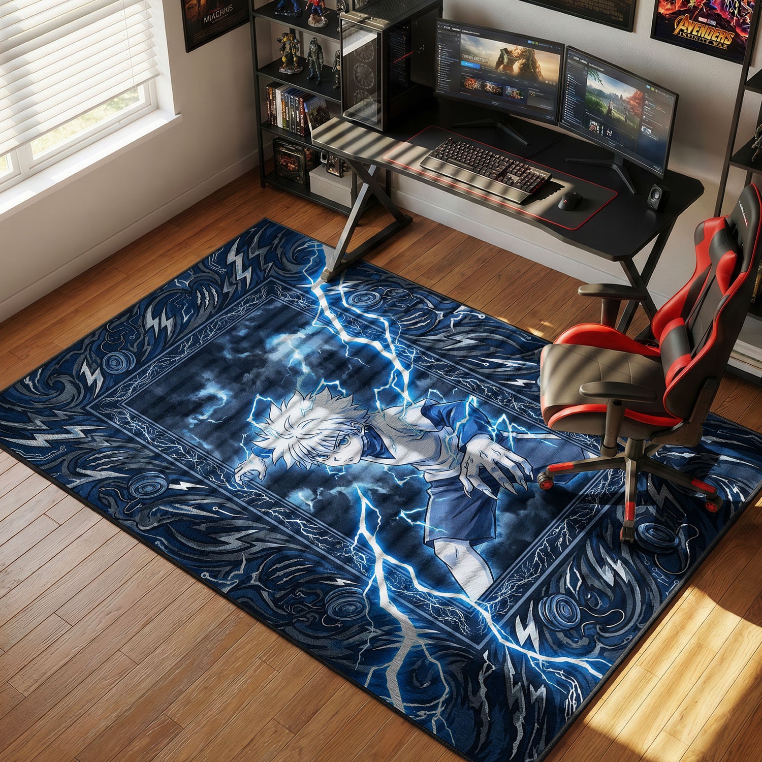 Killua Godspeed Lightning Rug - Hunter x Hunter Chair Mat