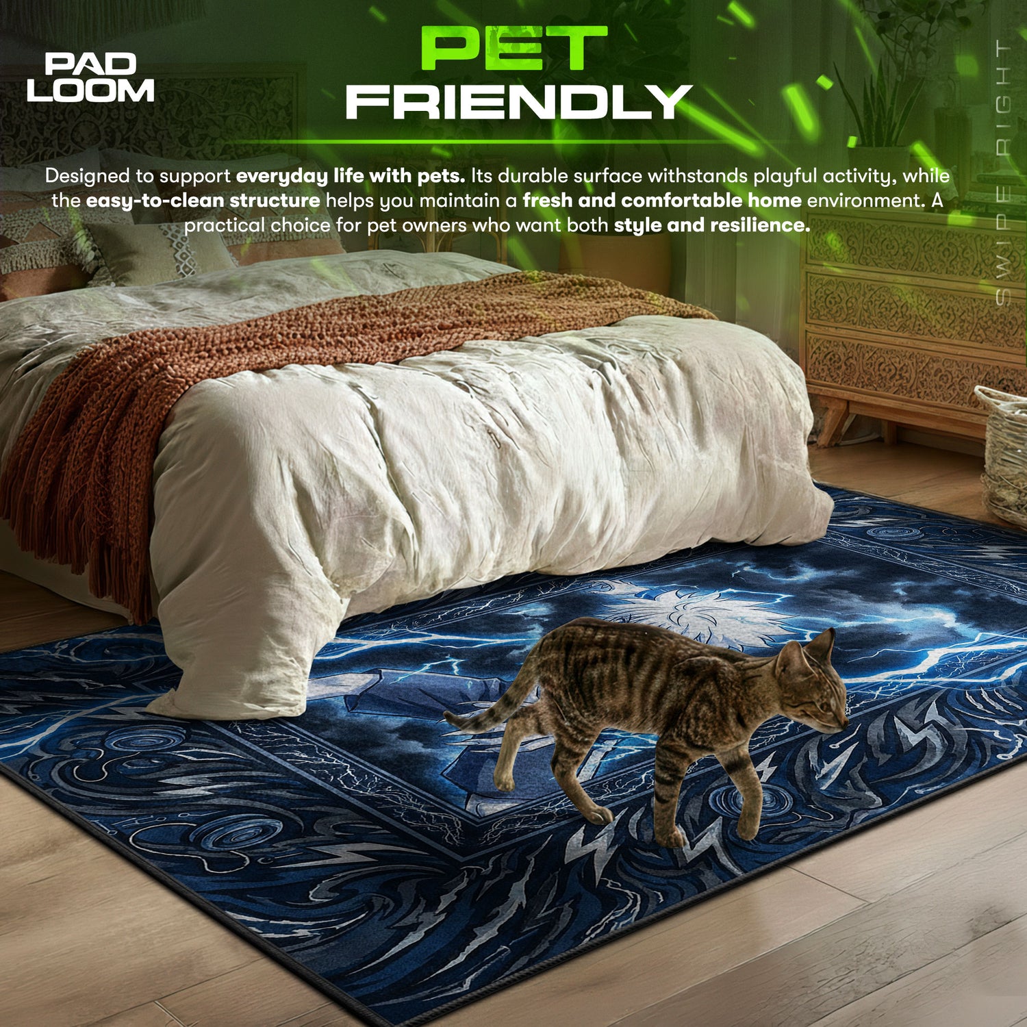 Killua Godspeed Lightning Rug - Hunter x Hunter Chair Mat