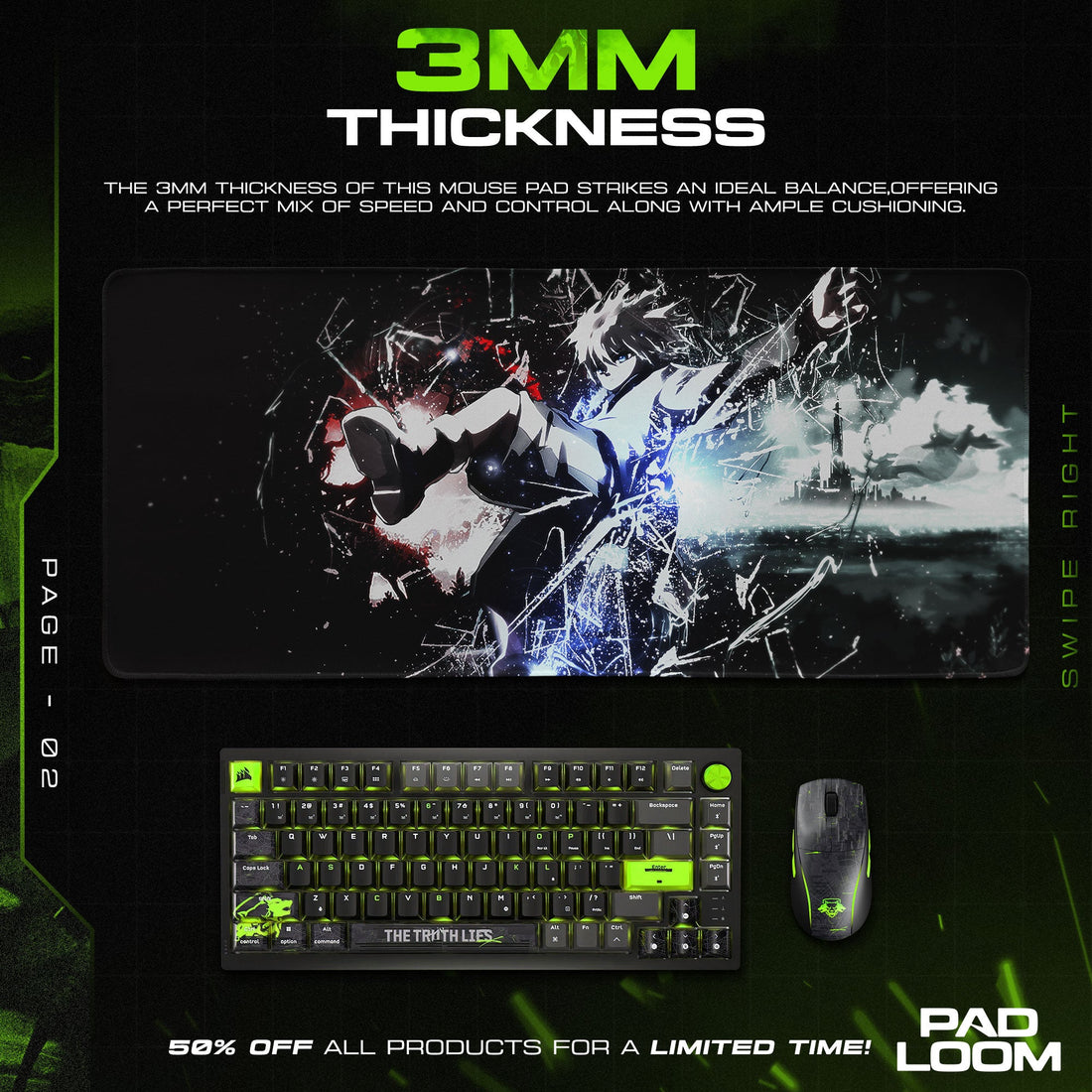 Killua Mouse Pad - Lightning Break Anime Desk Mat Padloom