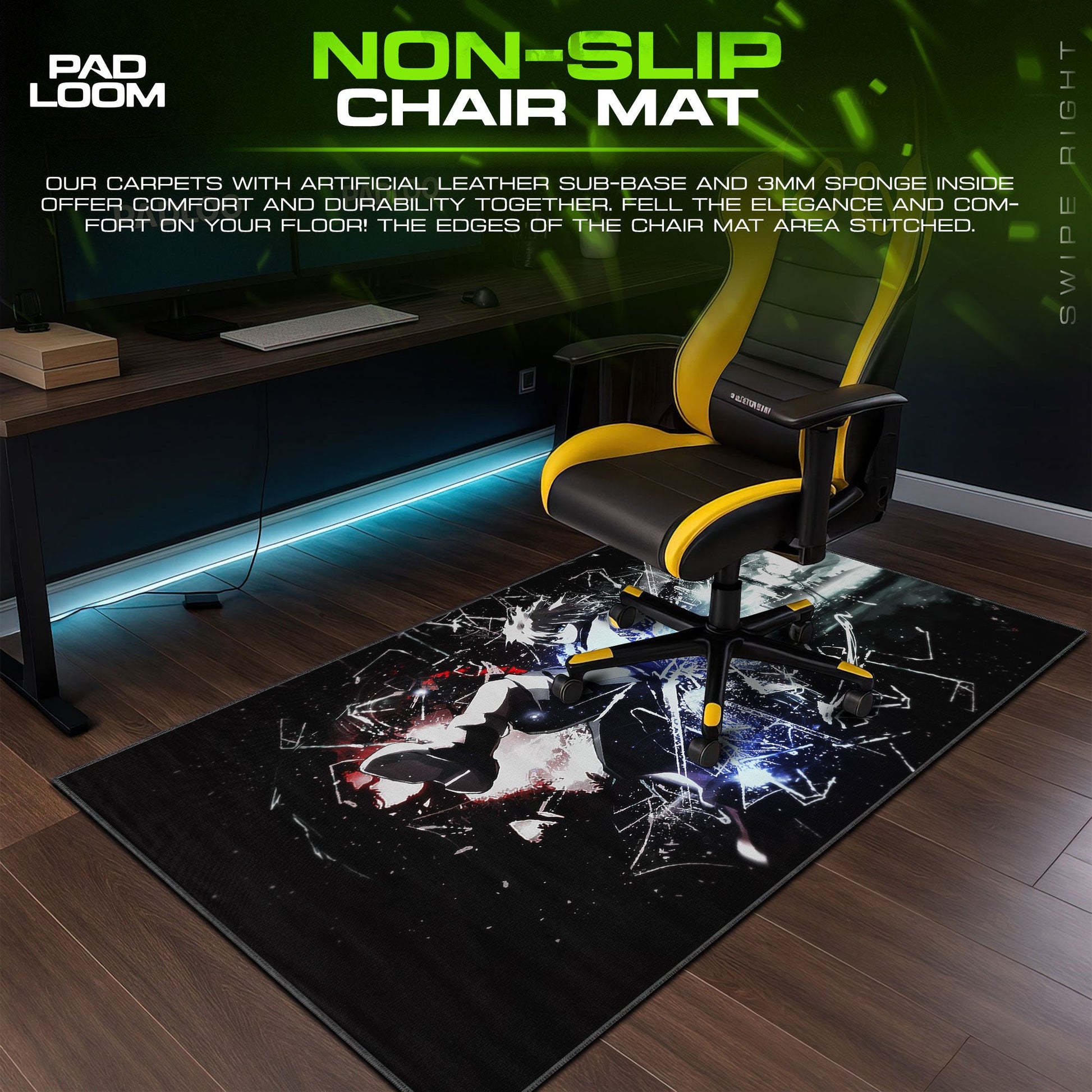 Killua Mouse Pad - Lightning Break Anime Desk Mat Padloom
