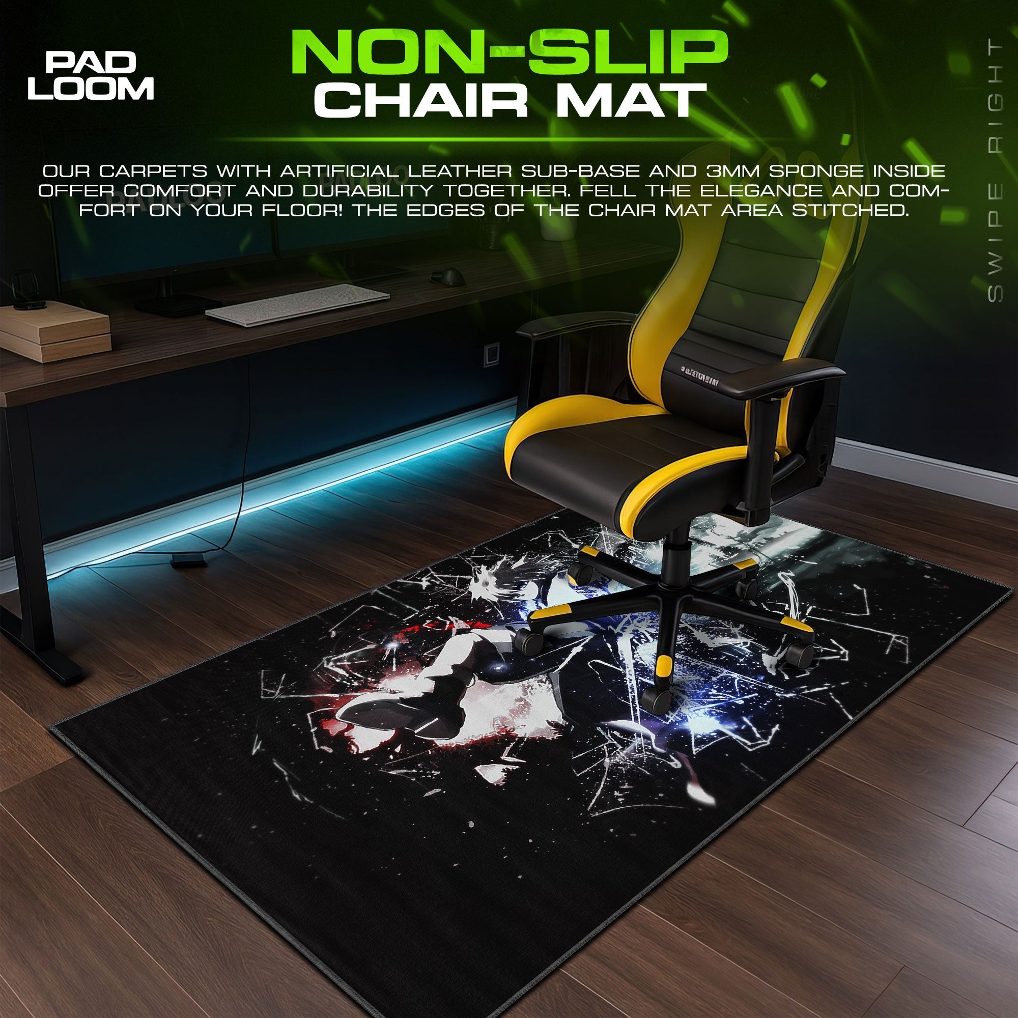Killua Mouse Pad - Lightning Break Anime Desk Mat Padloom