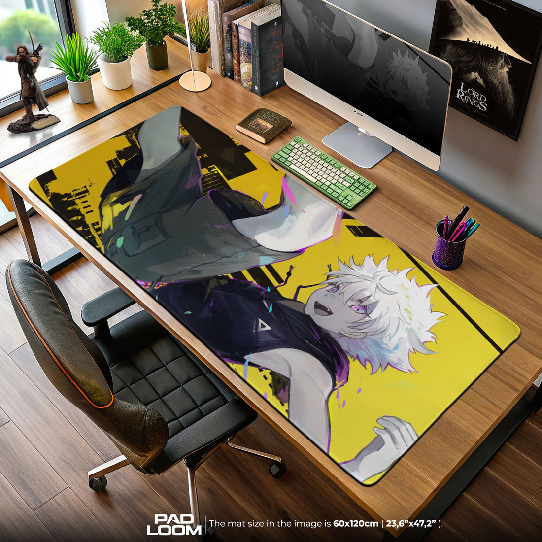 Killua Mouse Pad - Neon Rush Anime Desk Mat Padloom