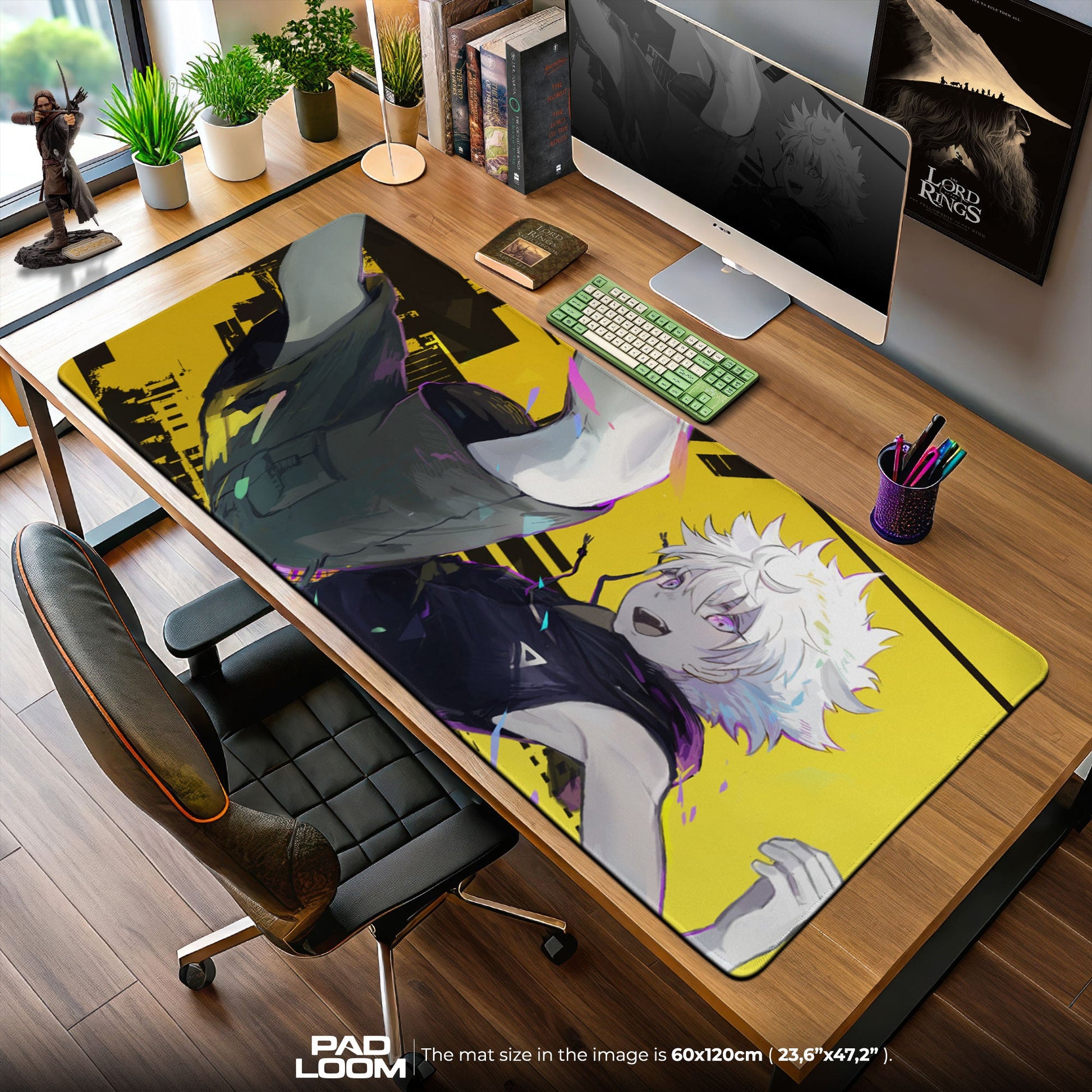 Killua Mouse Pad - Neon Rush Anime Desk Mat Padloom