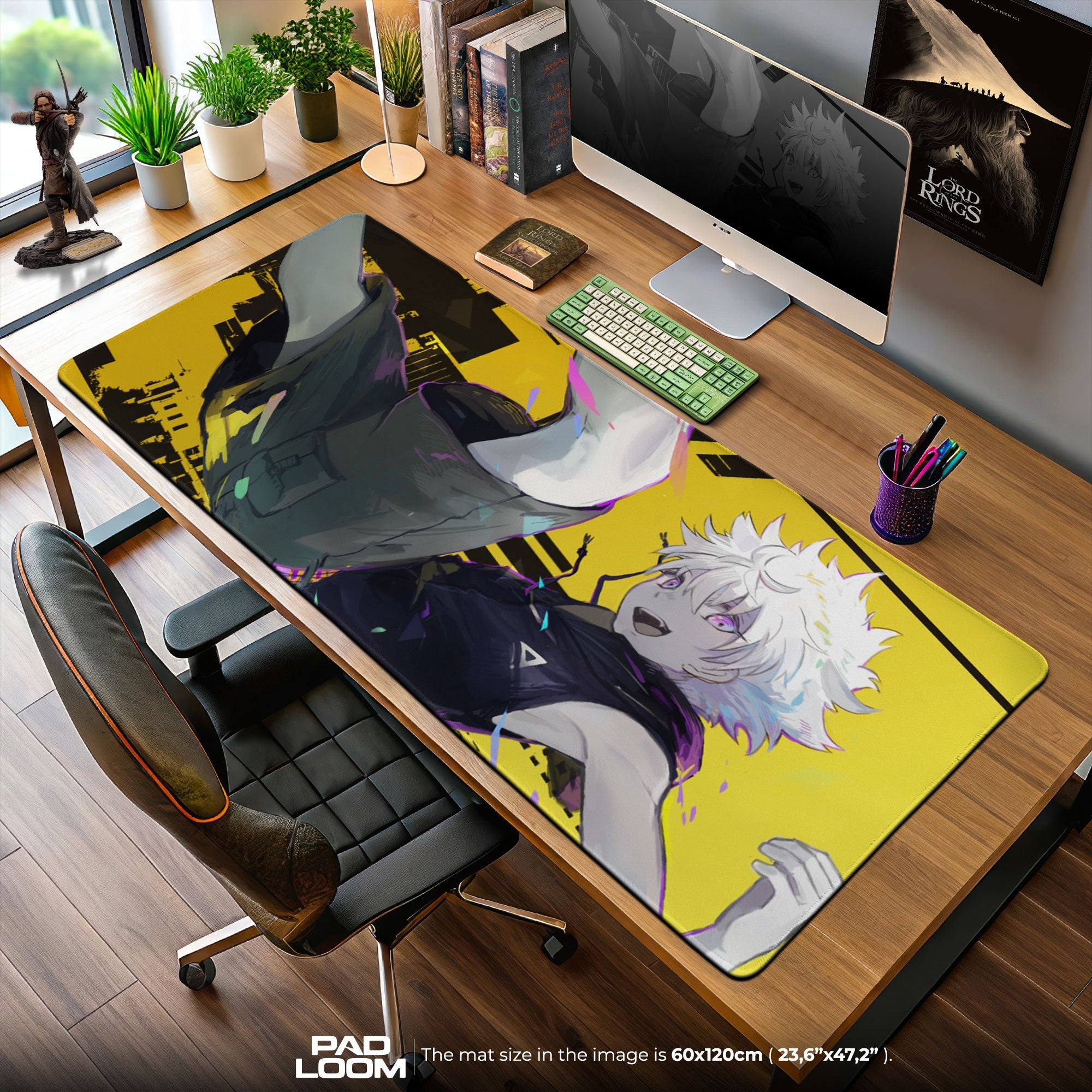 Killua Mouse Pad - Neon Rush Anime Desk Mat Padloom
