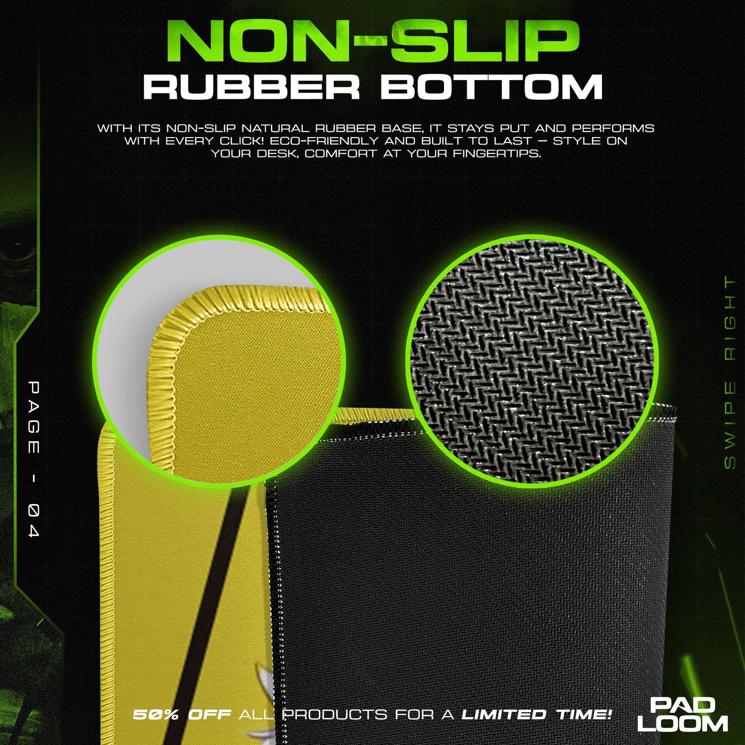 Killua Mouse Pad - Neon Rush Anime Desk Mat Padloom