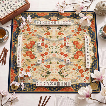 Kimono Blossom Mahjong Mat – neoprene mah jongg table mat