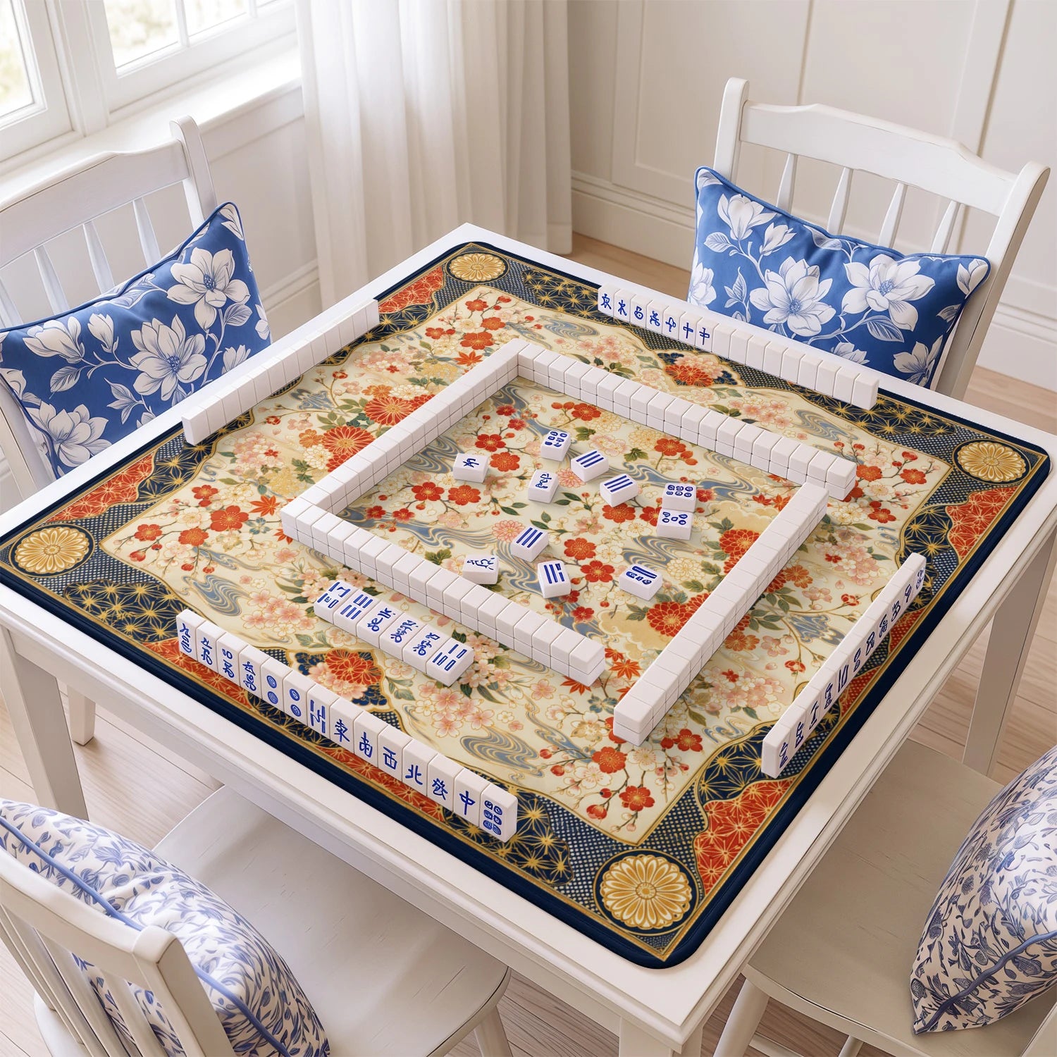 Kimono Blossom Mahjong Mat – neoprene mah jongg table mat