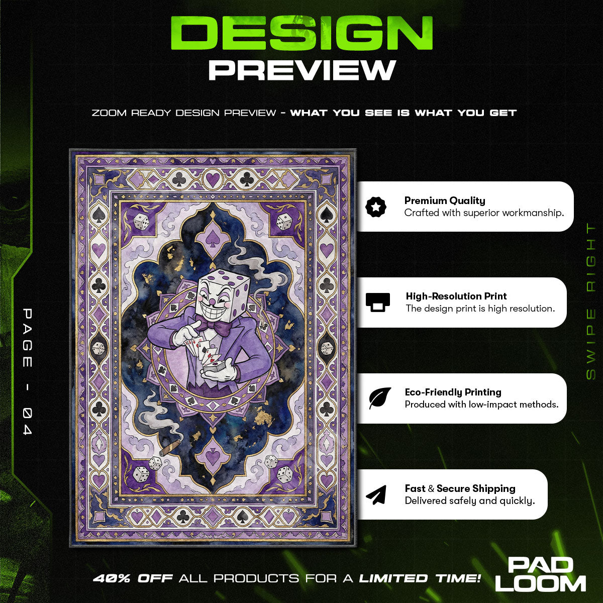 King Dice Royal Flush Rug - Cuphead Chair Mat